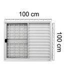 Janela Alumínio Veneziana 3 Folhas 100x100cm Com Grade Natura