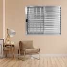 Janela Alumínio Veneziana 3 Folhas 120x150cm Com Grade Natura