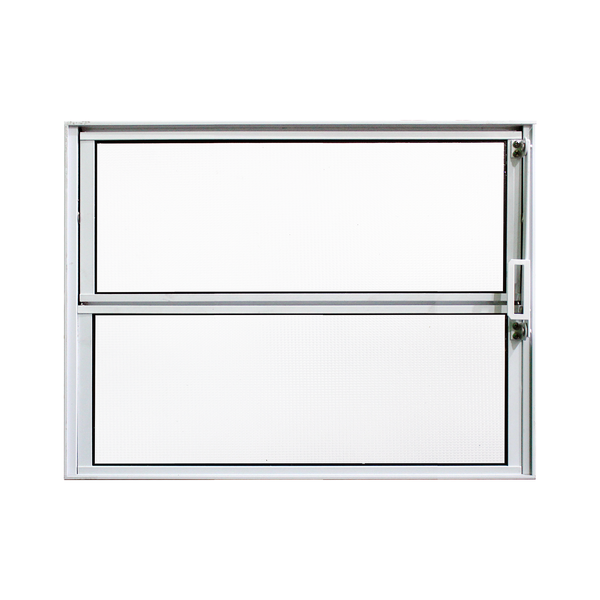 Janela Basculante 2 Folhas Alumínio Pintado Branco Linha Fortline com Vidro Mini Boreal Incolor 0,40x0,60m Atlântica