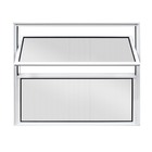 Janela Basculante 2 Folhas Alumínio Pintado Branco 0,40x0,60m Linha Home 3A Alumínio