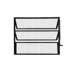 Janela Basculante 3 Folhas Alumínio Pintado Preto Linha Slim com Vidro Canelado Incolor 0,60x0,60m Líder