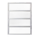 Janela Basculante 2 Folhas Alumínio Pintado Branco Linha Fortline com Vidro Mini Boreal Incolor 0,80x0,60m Atlântica