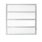 Janela Basculante 2 Folhas Alumínio Pintado Branco Linha Fortline com Vidro Mini Boreal Incolor 0,80x0,80m Atlântica