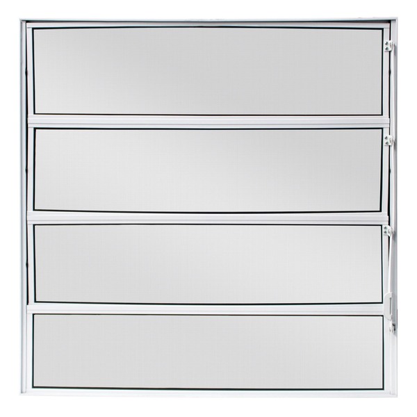 Janela Basculante 4 Folhas Alumínio Pintado Branco 0,80x0,80m Linha Home 3A Alumínio