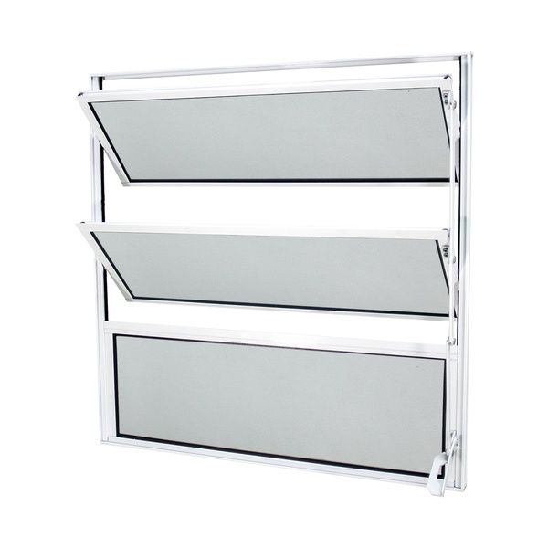 Janela Basculante Alumínio Pintado Branco Classic com Vidro Transparente 80x60cm CRV
