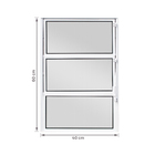 Janela de Alumínio Basculante 3 Folhas 60x40cm com Vidro Mini Boreal Home 3A Alumínio Branca