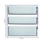 Janela Basculante 3 Folhas Alumínio Pintado Branco Linha Slim com Vidro Canelado Incolor 0,60x0,60m Líder