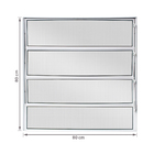 Janela de Alumínio Basculante 4 Folhas 80x80cm com Vidro Mini Boreal Home 3A Alumínio Branca