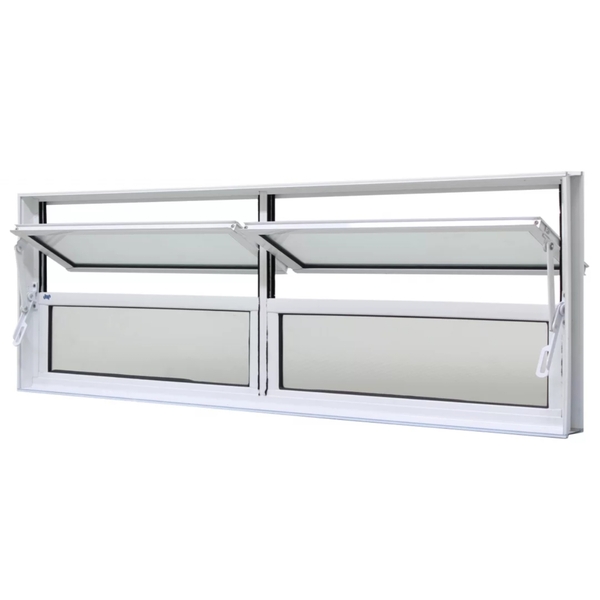 Janela Basculante Alumínio Branco 40x150x6cm Duas Seções Jap