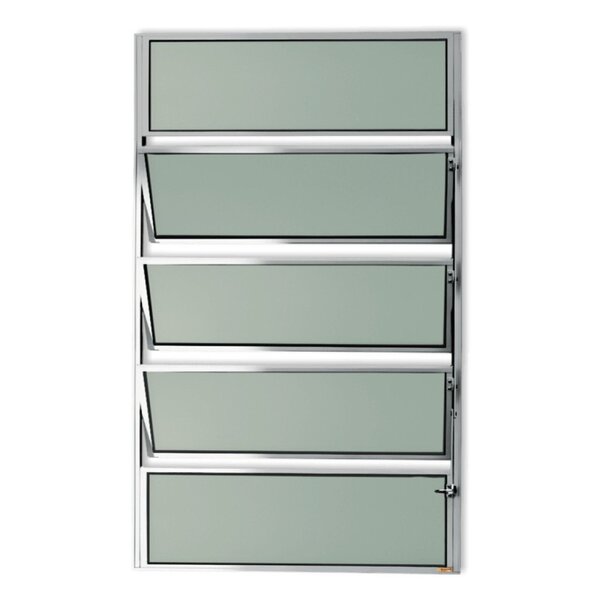 Janela Basculante De Alumínio 100x80cm Com Vidro Boreal Anodi