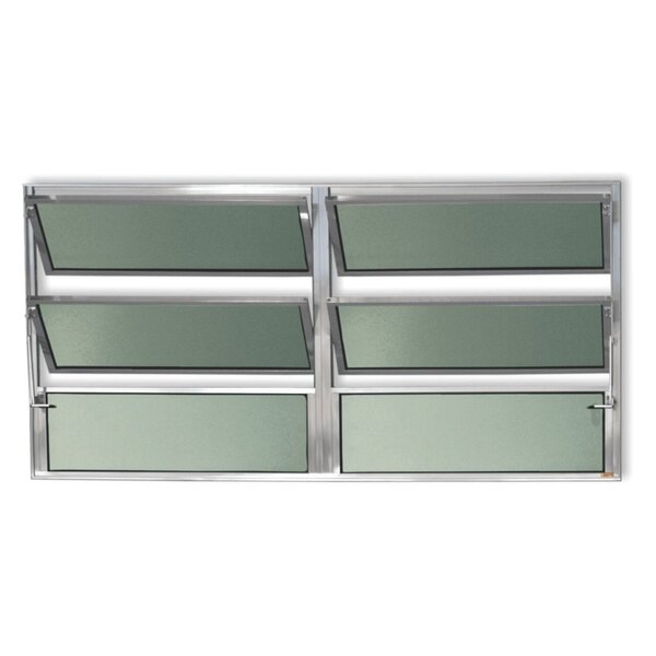 Janela Basculante De Alumínio 60x200cm 2 Seções Com Vidro Bor