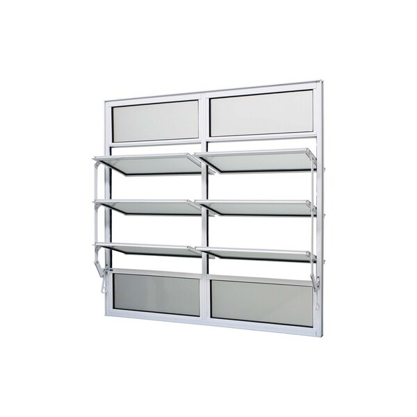 Janela Basculante Em Alumínio Branco Duraline Fix 100x120x2,8