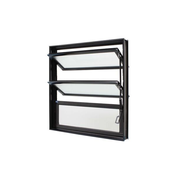 Janela Basculante Em Alumínio Preto Caribe Max 60x40x6cm 3 Fo