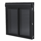 Janela com Persiana Integrada 2 Folhas Alumínio Pintado Preto Blackout Motorizado 110V 1,20x1,20m Linha Black Nobre CRV