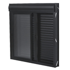 Janela com Persiana Integrada 2 Folhas Alumínio Pintado Preto Blackout Motorizado 110V 1,20x1,20m Linha Black Nobre CRV