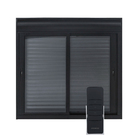 Janela com Persiana Integrada 2 Folhas Alumínio Pintado Preto Blackout Motorizado 110V 1,20x1,20m Linha Black Nobre CRV
