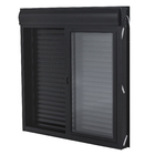 Janela com Persiana Integrada 2 Folhas Alumínio Pintado Preto Blackout Motorizado 220V 1,20x1,20m Linha Black Nobre CRV