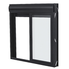 Janela com Persiana Integrada 2 Folhas Alumínio Pintado Preto Blackout Motorizado 220V 1,20x1,20m Linha Black Nobre CRV