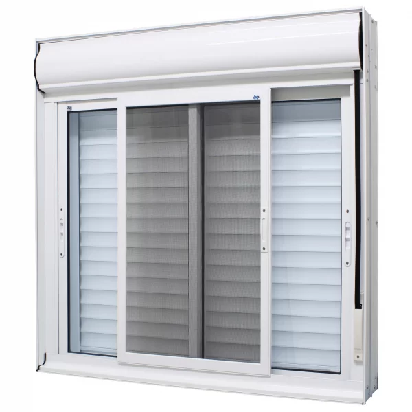 Janela Com Persiana Integrada 120x120x14cm Alumínio Branco Co