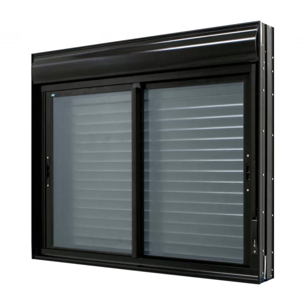 Janela Com Persiana Integrada Alumínio Preto 120x150x14cm Aci