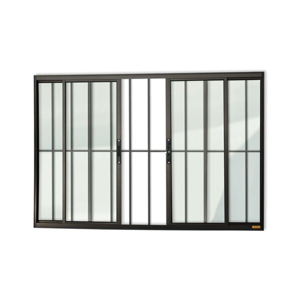 Janela Confort 4 Folhas Com Grade Vidro Liso 100cm X 100cm Br