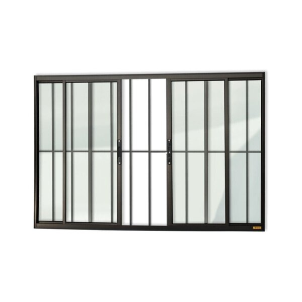 Janela Confort 4 Folhas Com Grade Vidro Liso 120cm X 150cm Br