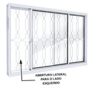 Janela Correr 2 Folhas Grade Mosaico Em Aço Branco Lucasa Fac