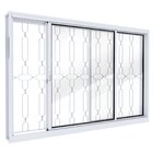 Janela Correr 2 Folhas Grade Mosaico Em Aço Branco Lucasa Fac