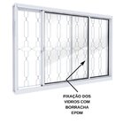 Janela Correr 2 Folhas Grade Mosaico Em Aço Branco Lucasa Fac