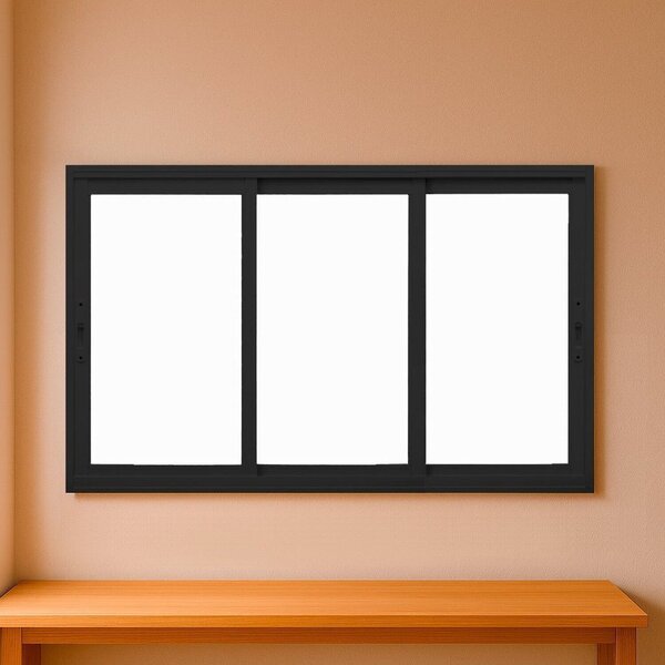 Janela Correr 3 Folhas Vidro 2,00x1,00m Vidro Temperado 6mm F