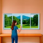 Janela Correr 4 Folhas Vidro 150cm X 120cm Vidro Temperado 6c