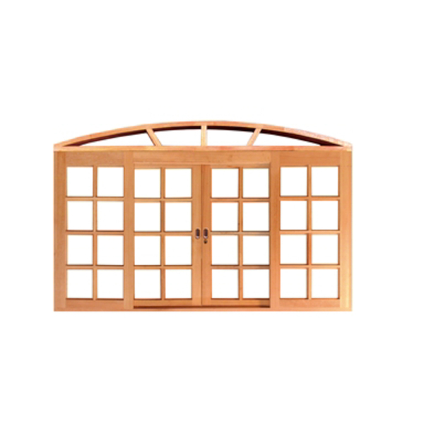 Janela Correr Quadriculada 130cm Arco 4 Folhas Em Madeira Mac