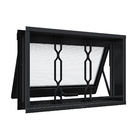 Janela de Abrir 1 Folha Aço Pintado Preto Aço Pronto Grade Elo com Vidro 40x60cm Riobras