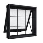 Janela de Abrir 1 Folha Aço Pintado Preto Aço Pronto Grade Quadrada com Vidro 50x50cm Riobras
