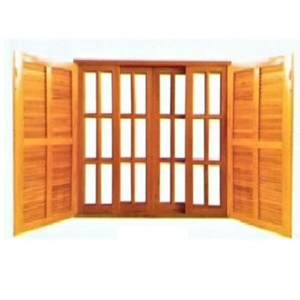 Janela De Abrir / Correr Vidro E Veneziana - Madeira Maciça -