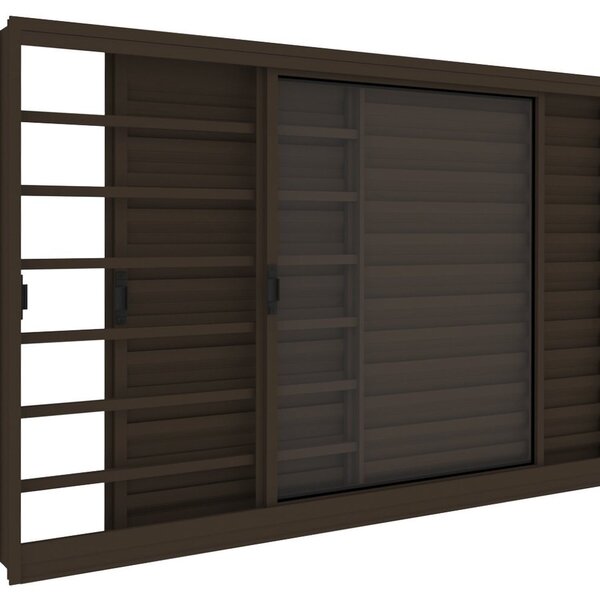 Janela De Aço 100 Cm X 120 Cm 3 Folhas Branca