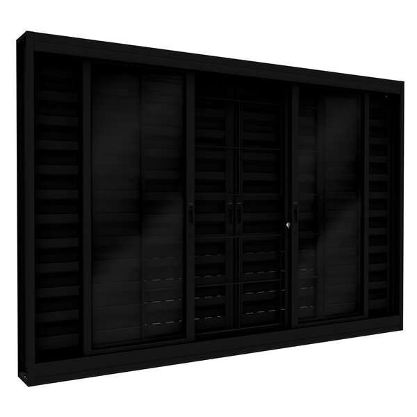 Janela De Aço 6 Folhas Com Grade Facilita Lucasa  Preto