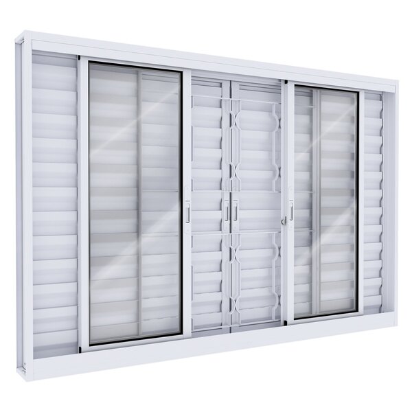 Janela De Aço Com Grade Lucasa Facilita Branco