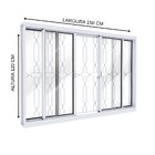 Janela De Aço Com Grade Mosaico E Fecho Embutido Facilita Luc