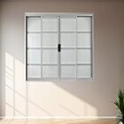 Janela De Aço De Correr 100x100cm 4 Folhas Com Grade Minas Su