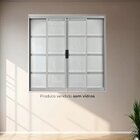 Janela De Aço De Correr 100x100cm 4 Folhas Com Grade Minas Su