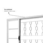 Janela De Aço De Correr 100x100cm 4 Folhas Com Grade Minas Su