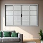 Janela De Aço De Correr 100x100cm 4 Folhas Com Grade Minas Su