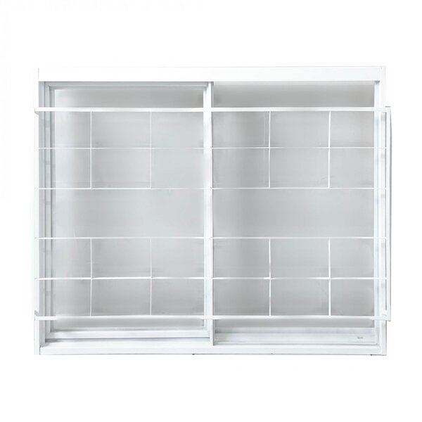 Janela De Aço De Correr 100x120cm 2 Folhas Com Grade Minas Su