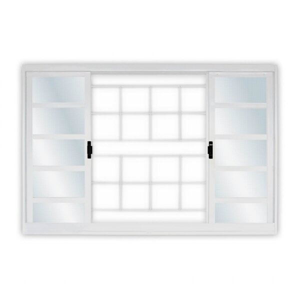 Janela De Aço De Correr 120x150cm 4 Folhas Com Grade Minas Su