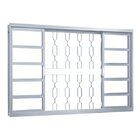 Janela De Aço De Correr 120x200cm 4 Folhas Com Grade Minas Su