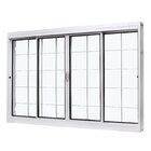 Janela De Aço De Correr Central 100x200cm 4 Folhas Com Grade