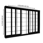 Janela De Aço De Correr Central 4 Folhas Com Grade Quadrada E