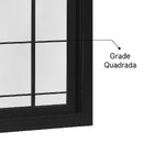Janela De Aço De Correr Central 4 Folhas Com Grade Quadrada E
