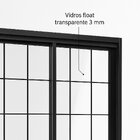 Janela De Aço De Correr Central 4 Folhas Com Grade Quadrada E